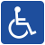Logo Personne à mobilité réduite à fond bleu